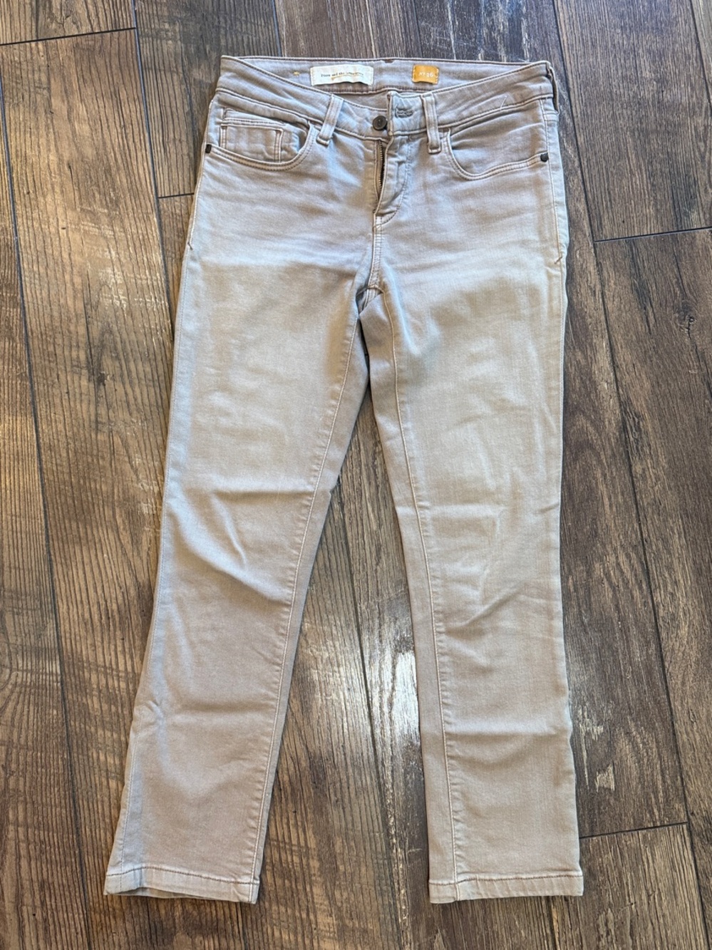 Anthropologie Straight-Leg Jeans in Light Taupe